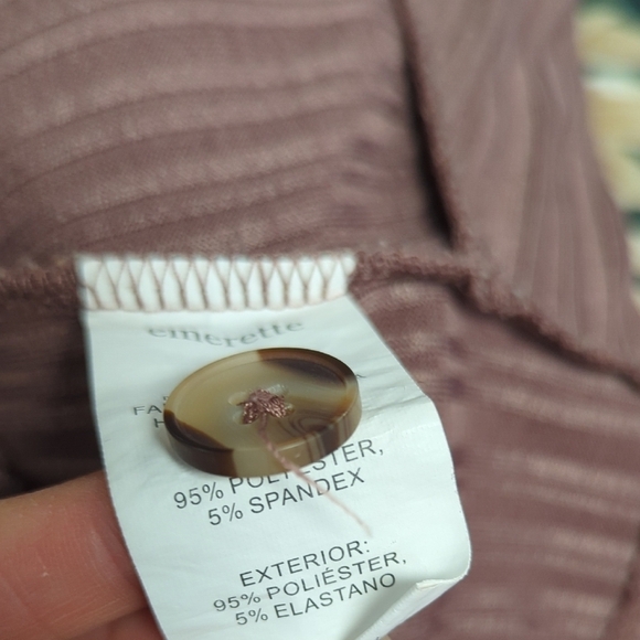 Emerette Button Knot Jersey Knit Shirt Brown S hipster basic casual minimalist - Picture 5 of 6